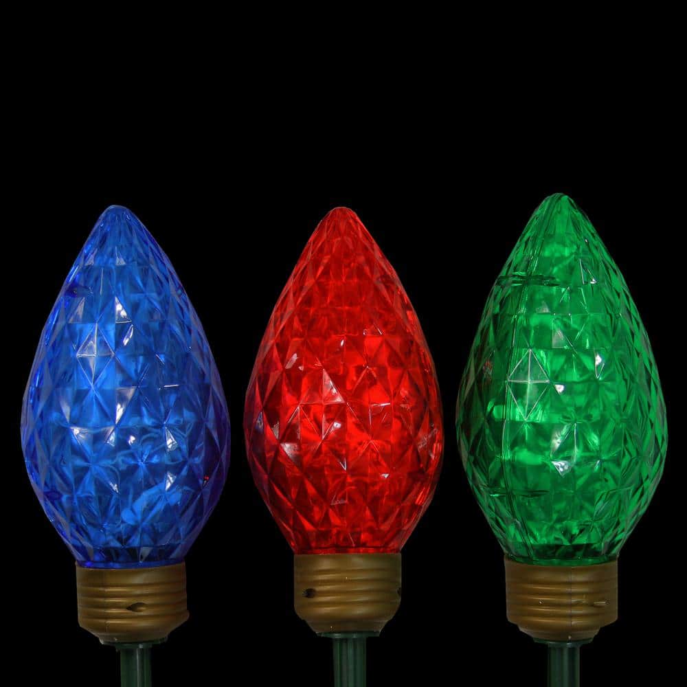 Northlight Ensemble de 3 LED Jumbo Lighted C9 ampoule de Noël Chemin  Marqueur Piquets - Mu