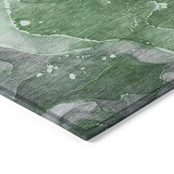 Emerald 5 ft. x 8 ft. Woven Abstract Polyester Rectangle Indoor/Outdoor Area Rug