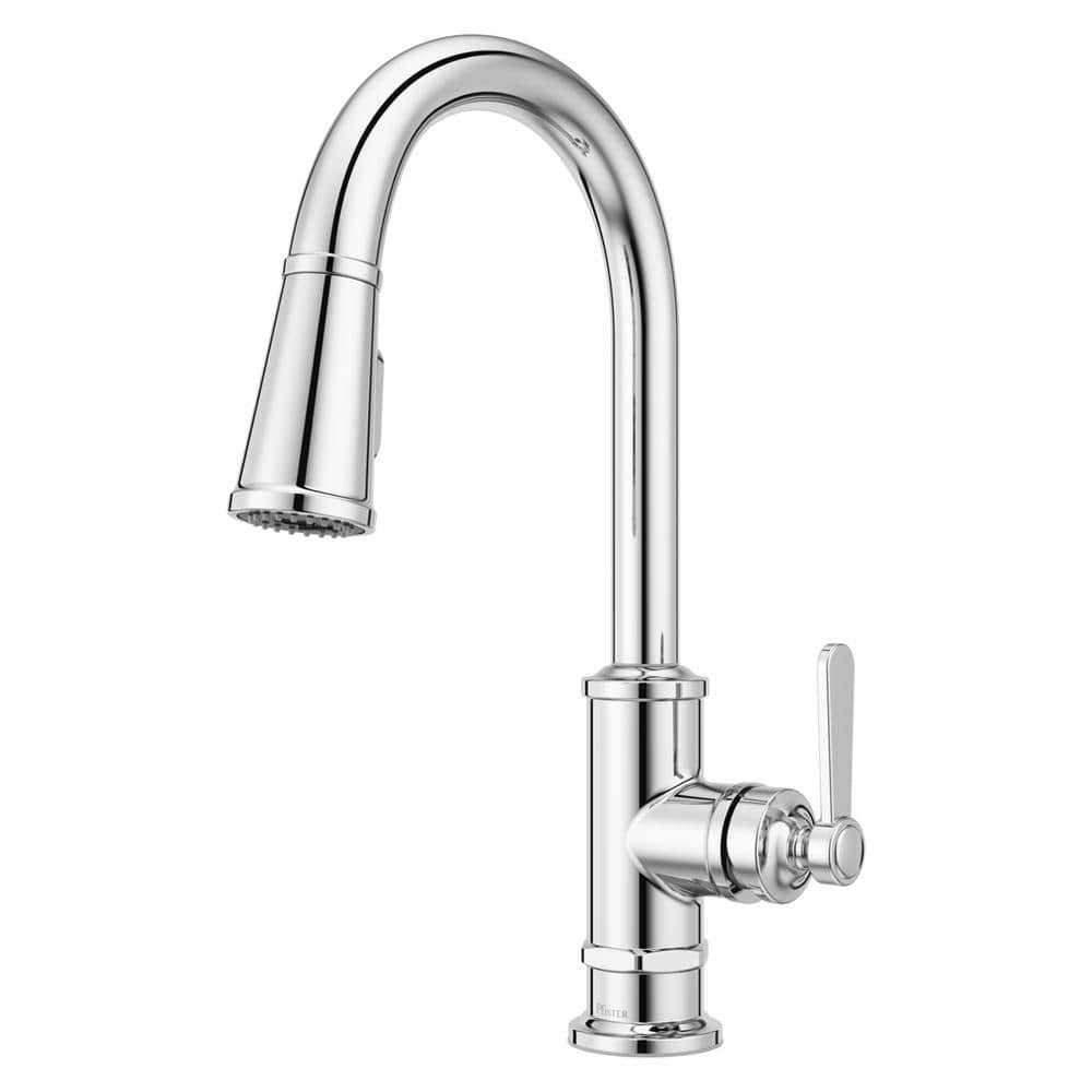 Port Haven Single-Handle Pull Down Sprayer Kitchen Faucet in Polished Chrome