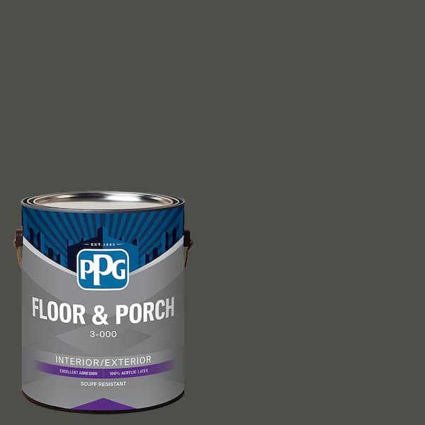 PPG 1 gal. PPG1009-7 Licorice Satin Interior/Exterior Floor and Porch Paint