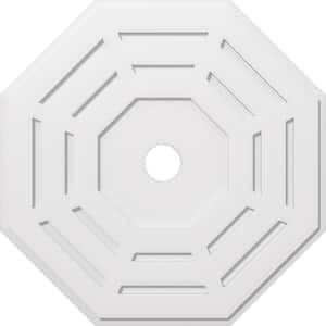 1 in. P X 14-1/4 in. C X 36 in. OD X 4 in. ID Westin Architectural Grade PVC Contemporary Ceiling Medallion
