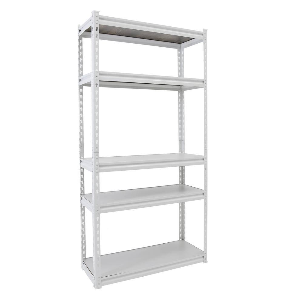 King's Rack 5-Tier White Metal and Wood Storage Shelving