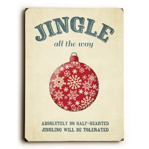 9 in. x 12 in. "Jingle all the way" by Cheryl Overton Solid Wood Wall Art