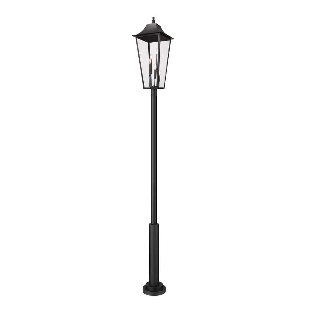 Gannon 5-Light Black Stainless Steel Hardwired Outdoor Marine Grade Post Li