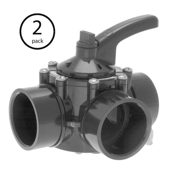 HAYWARD Swimming Pool 3-Way 1-1/2-2 in. PVC Water Diverter Valve (2-Pack)
