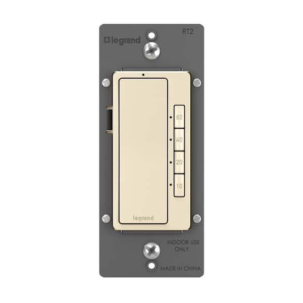 Legrand radiant 4 Button 60-Minutes, 40-Minutes, 20-Minutes, 10-Minutes Indoor Digital Countdown Timer, Light Almond