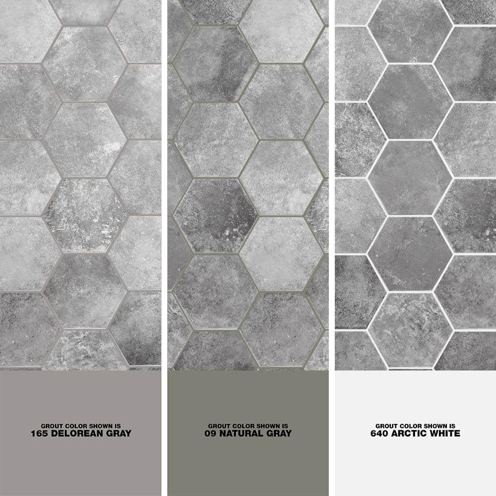 Gray Hexagon Matte Porcelain Floor and Wall Tile