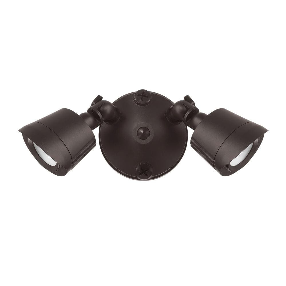 Bronze Dual Head LED Outdoor Security Flood Light