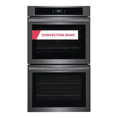 30 in. Double Electric Built-In Wall Oven with Convection in Black Stainless Steel