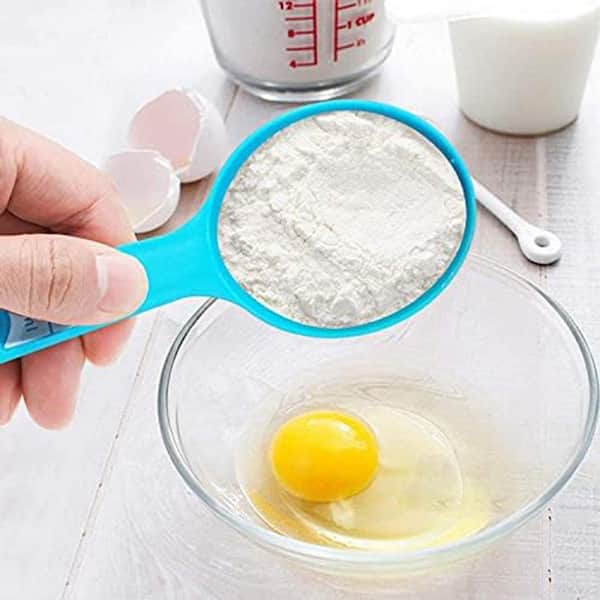 12-Piece Colored Plastic Measuring Cup and Spoon Set with Stackable Design Dishwasher Safe for Dry and Liquid