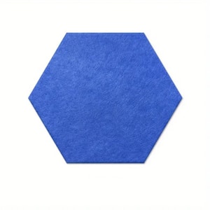 0.4 in. x 11.5 in. x 10 in. Fabric Hexagon Self-Adhesive Sound Absorbing Acoustic Panels in Blue (12-Pack)