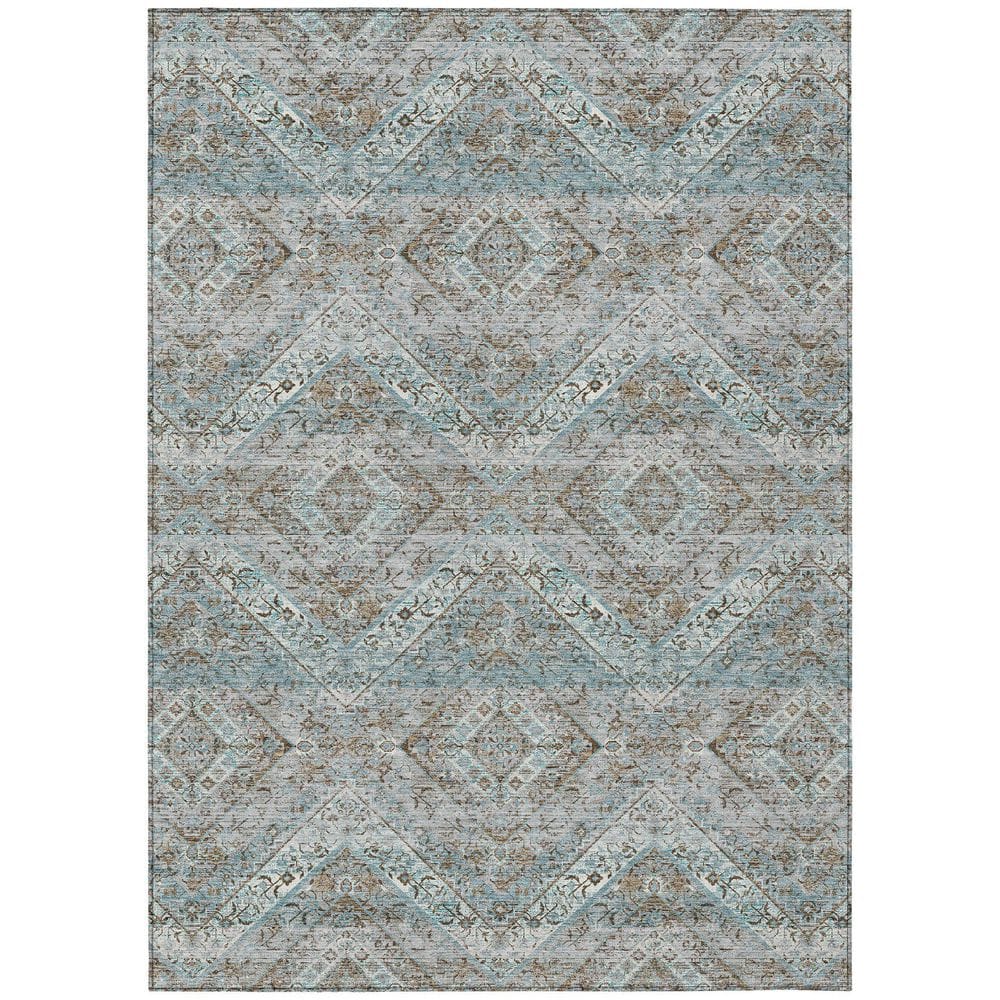 Chantille Machine Washable Indoor/Outdoor Abstract ACN2699 Teal 3 ft. x 5 ft. Area Rug price history on PriceWatchPro