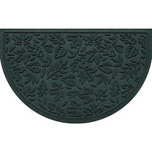 Aqua Shield Fall Day Evergreen 24 in. x 39 in. Half Round PET Polyester Doormat