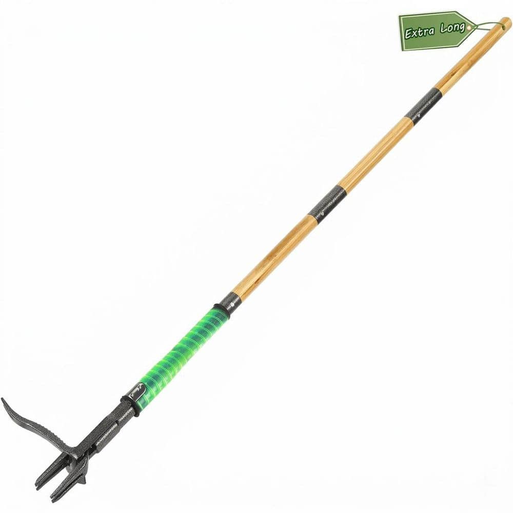57.5 in. Weeder Dual-Action Pop-Up 4-Claw Steel Head Bamboo Handle Stand Up Lawn Tool with Leaf Bag Kit price history on PriceWatchPro