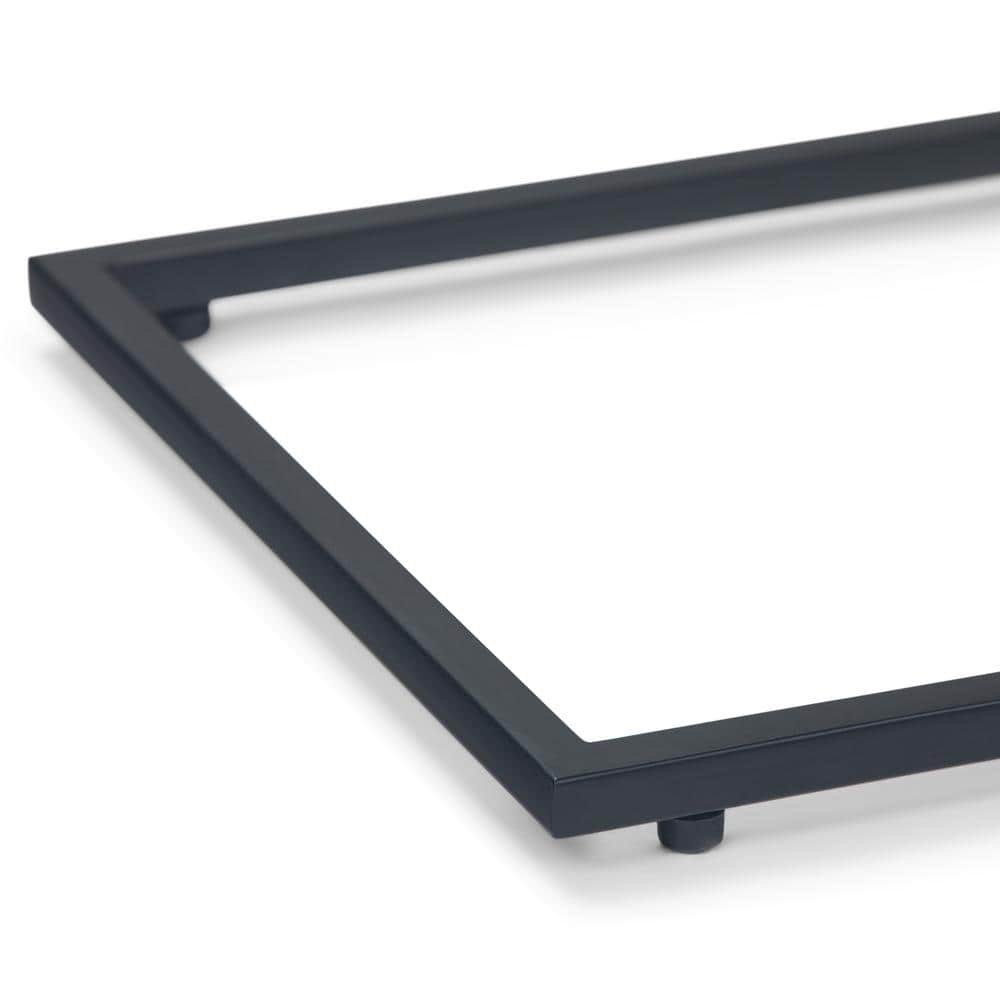 Black Metal Rectangular Tray Top C Side Table