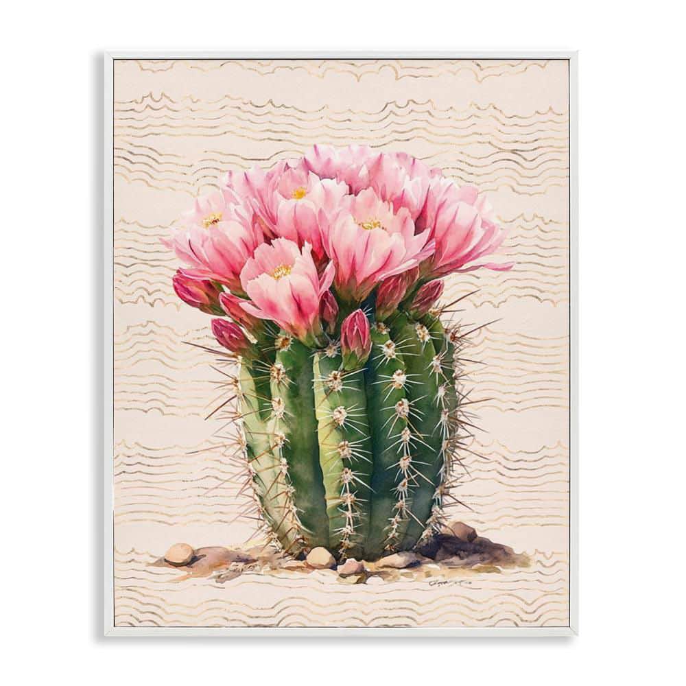 Blooming Floral Cactus by Lettered and Lined White Framed Nature Giclee Art Print 14 in. x 11 in. price history on PriceWatchPro