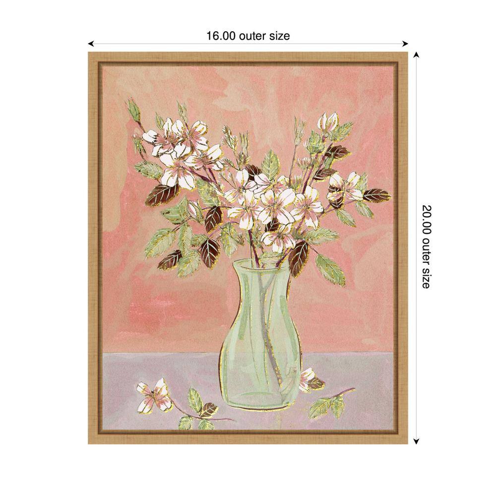 Here Comes the Bloom II Abstract Floral Canvas Art with Maple Frame
