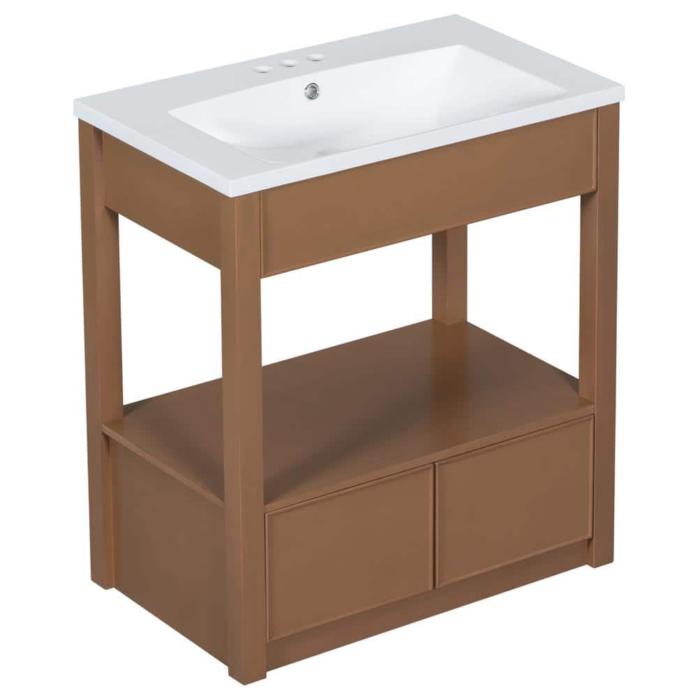 30 in. W x 18 in. D x 34 in. H Single Sink Freestanding Bath Vanity in ...