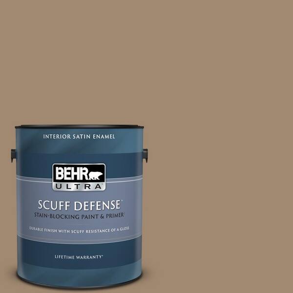 BEHR ULTRA 1 gal. #700D-5 Toffee Crunch Extra Durable Satin Enamel Interior Paint & Primer