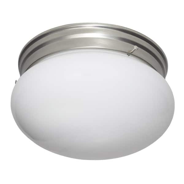 Designers Fountain 9 in. Contemporary Pewter Medium-Base (E26) Bulb Flush Mount for Kitchens