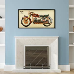 Holy Furious Motorbike Dimensional Collage Framed Graphic Art Under Glass Travel Wall Art, 25 in. x 48 in.