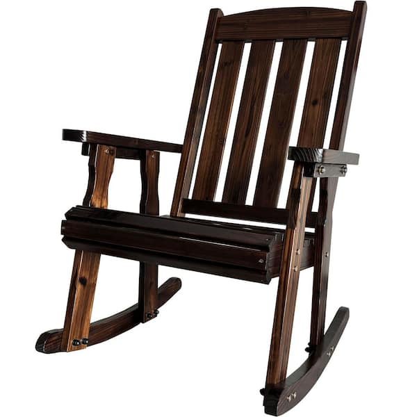 Stool For Rocking Chair Innovaze Solid Wood Outdoor Rocking Chair with High Backrest and Curved ...