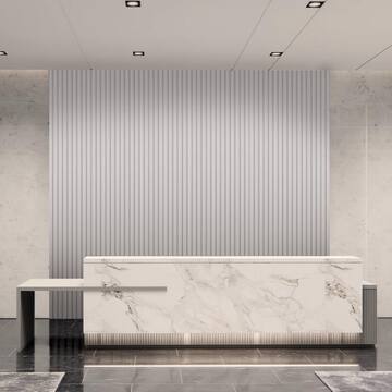 Art3dwallpanels White 0.83 in. x 6 in. x 8 ft. Slat Water Resistant Acoustic Diffuser Decorative Wall Paneling (32 sq. ft./Case) A30hd002