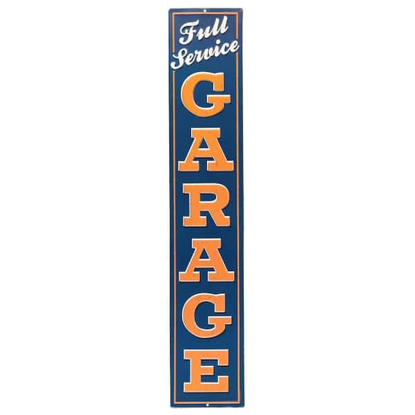 Open Road Brands Full Service Garage Orange Embossed Tin Sign