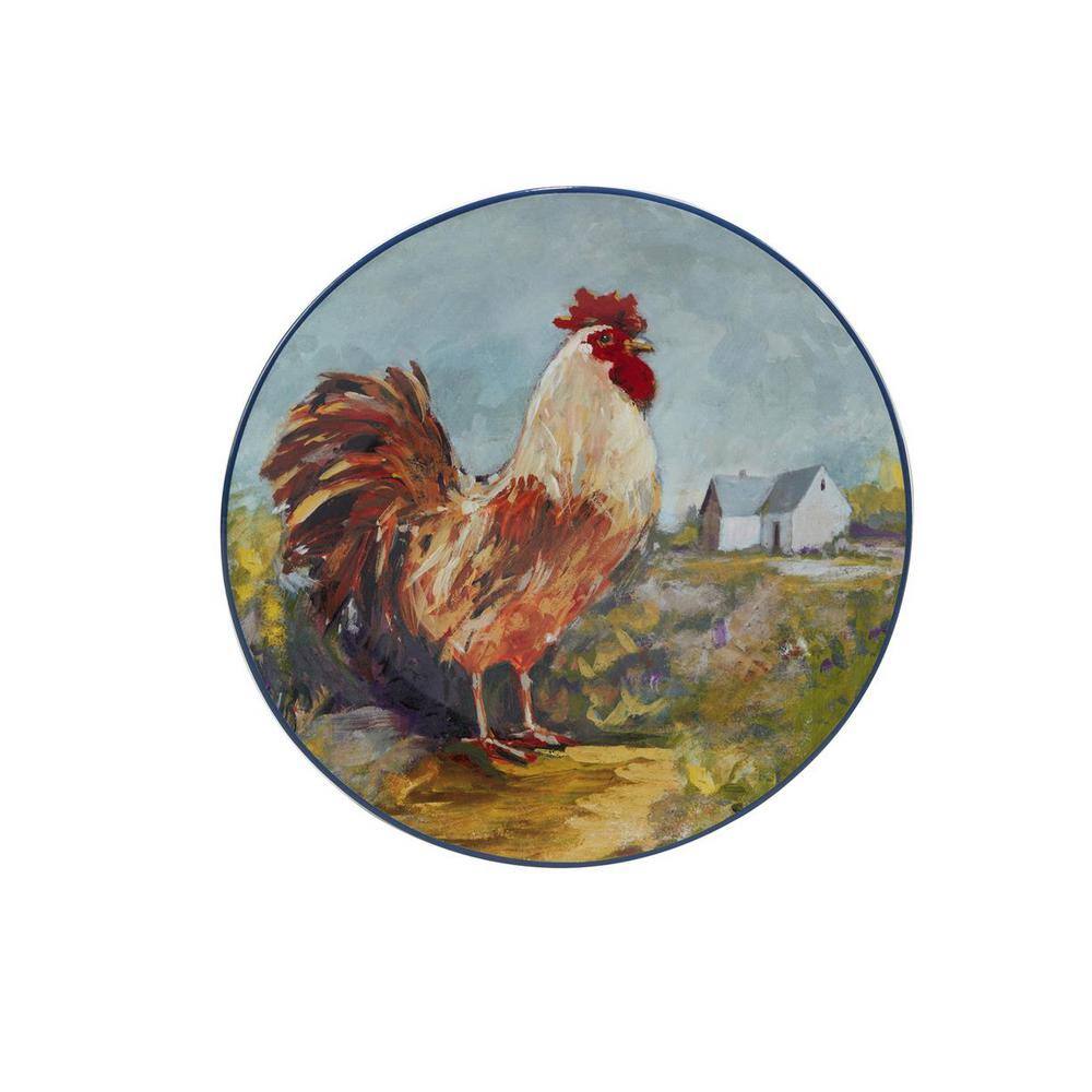 Rooster Meadow Ceramic 11" Dinner Plates, Set of 4