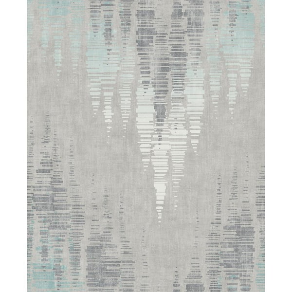 CASA MIA Rhombus Grey and Aqua Paper Non-Pasted Strippable Wallpaper Roll (Cover 56.00 sq. ft.)