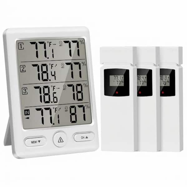 Digital Wireless Thermometer Indoor Outdoor with 3 Remote Sensors, Hygrometer Temperature Humidity Monitor