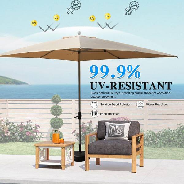 11 ft alum patio umbrella fade resistant Zeus & Ruta 11 ft. Aluminum Market Tilt Patio Umbrella in Beige HOP-290