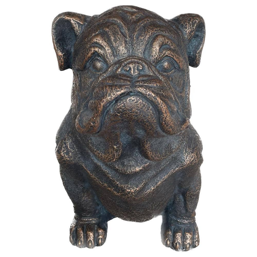 Galt International Sitting Bulldog Garden Resin Statue 16 in