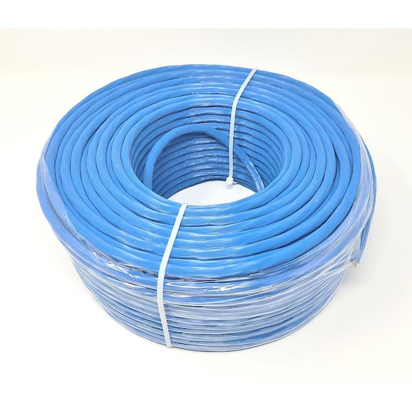 Micro Connectors, Inc 250 ft. CAT 6A Solid STP Bulk Ethernet 23 AWG Cable, Blue