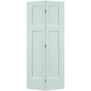 36 in. x 80 in. 3-Panel Winslow Hollow Core Sea Glass Molded Composite Bi-Fold Door