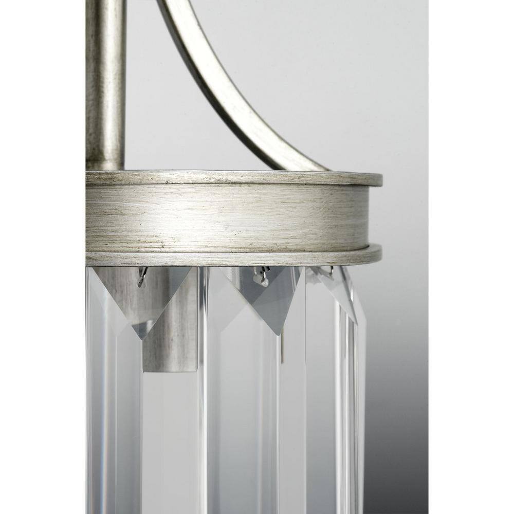 Silver Ridge Mini Jar Pendant with Prismatic Glass Shade