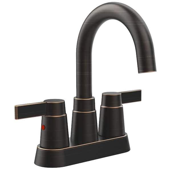 Nestfair 4 in. Centerset Double Handle Bathroom Faucet with 360 Degree Swivel in Oil Rubbed Bronze