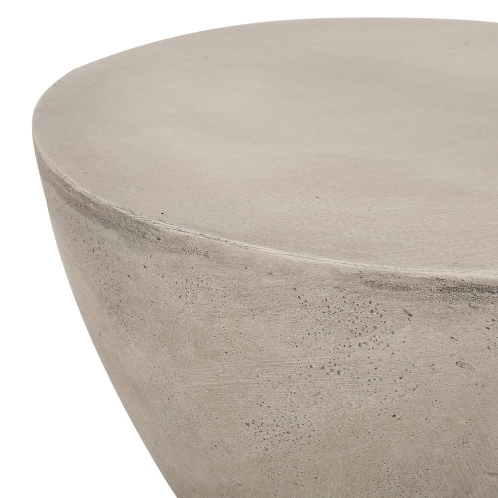 Sleek Hourglass Light Grey Concrete Outdoor Accent Table