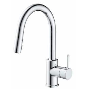 High Arc Single Handle Pull Down Sprayer Kitchen Faucet, for 1 or 3 holes with Supply Lines, Stainless Steel Chrome