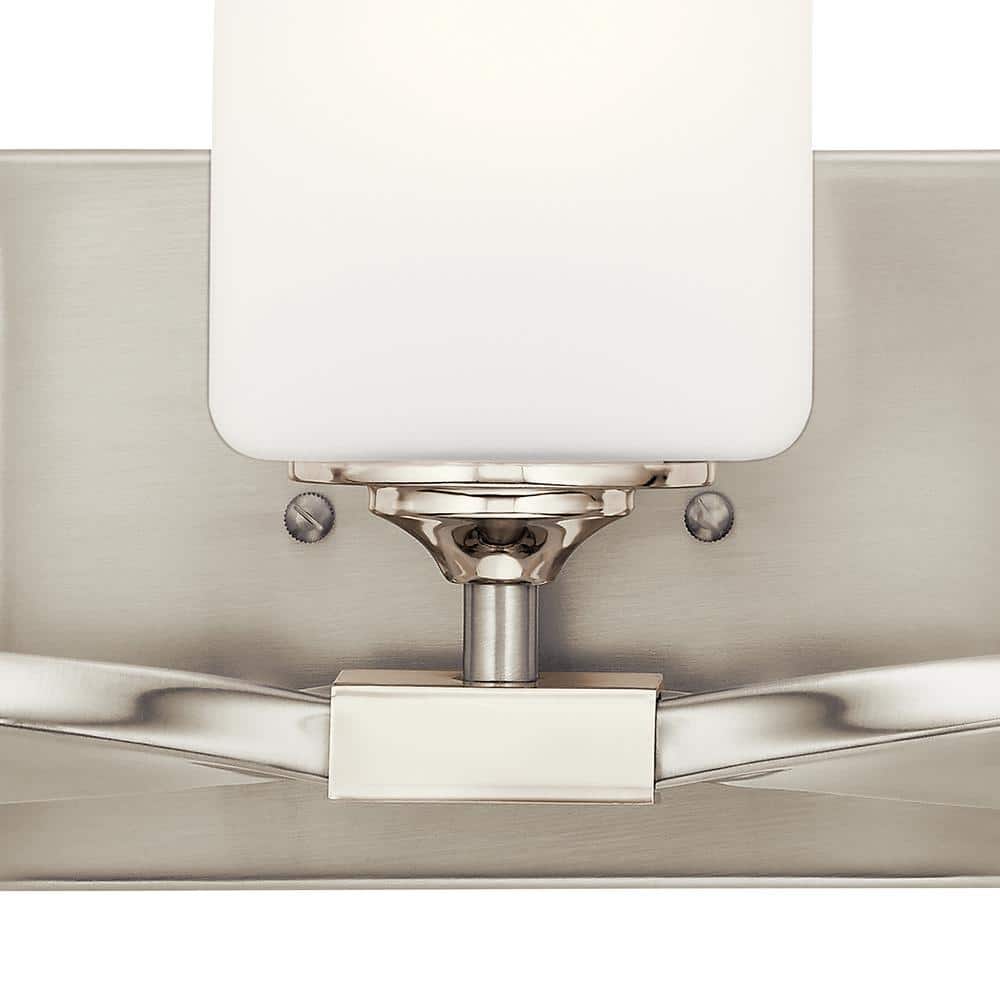 Champagne Finish 3-Light Vanity with Satin Etched Glass