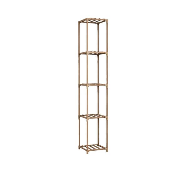 5-tier Corner Plant Stand (11.8 in. W x 62 in. H), Wood Plant Holder for Multiple Plants Flower Stands, Living Room