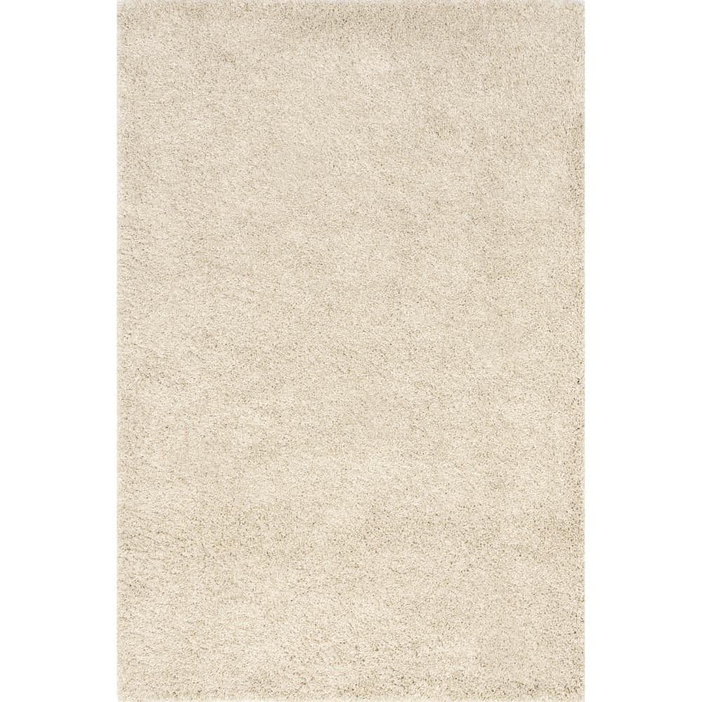 Vida Solid Shag Beige Ivory 6.7 ft. x 9 ft. Indoor Area Rug price history on PriceWatchPro