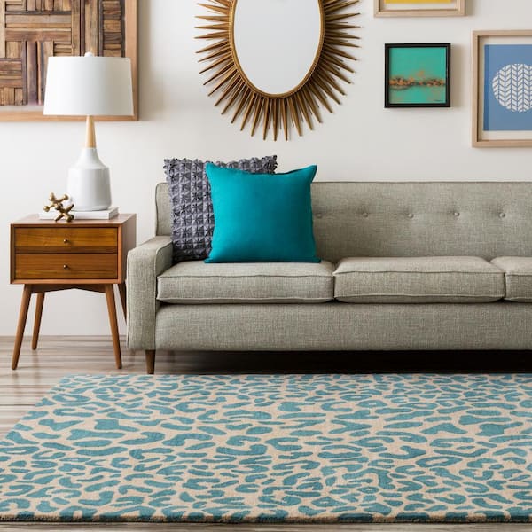Bicauri Teal 6 ft. x 9 ft. Indoor Area Rug