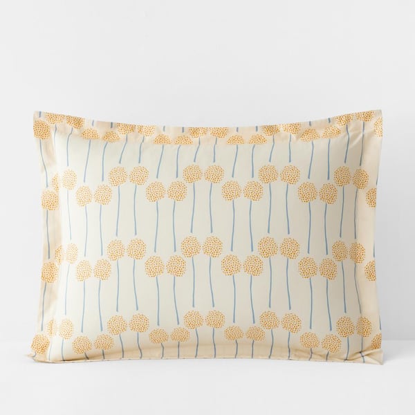 The Company Store Company Organic Cotton Lizzie Dandelion Multi Cotton Percale Standard Sham