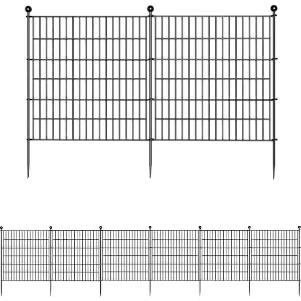 32 in. Rustproof Metal Garden Fence Outdoor Decorative Animal Barrier Fencing No Dig Panels for Dogs and Rabbits