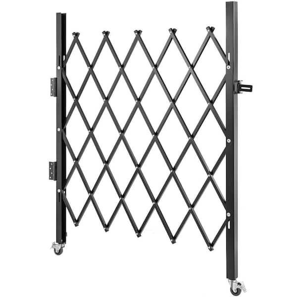 SVOPES Single Folding Security Gate 63.39 in. H x 70 in. W Stainless Steel Garden Fence Accordion Expanding Gate with Padlock