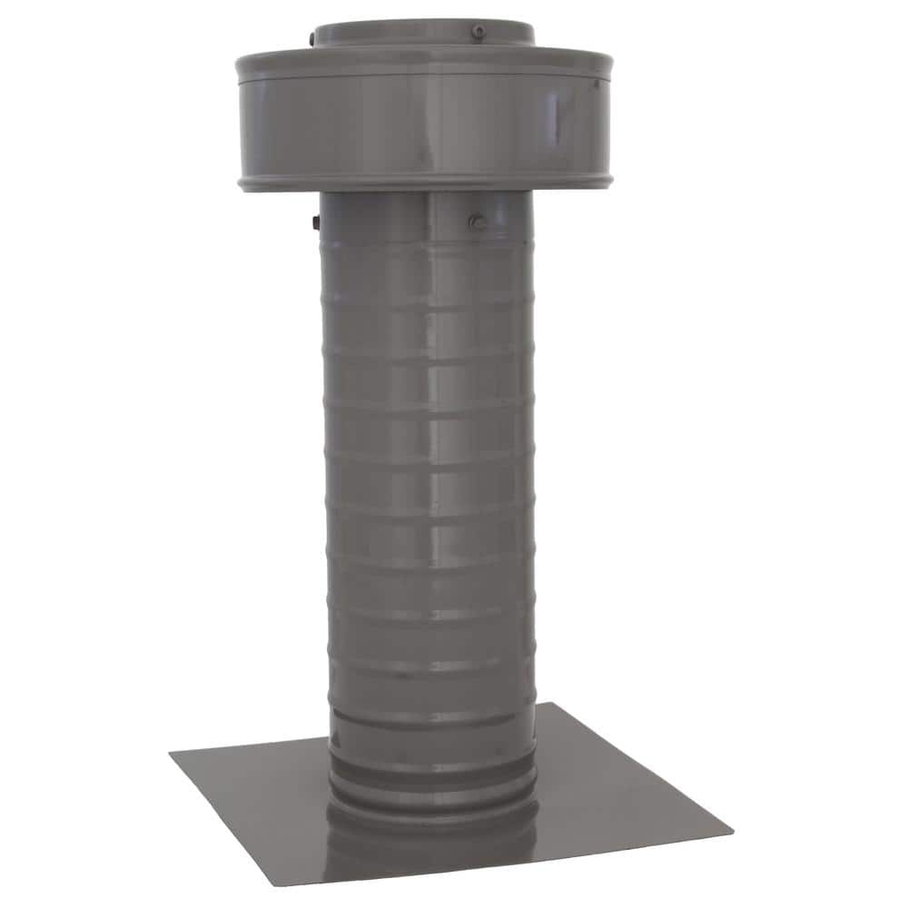 Keepa Vent 4 in. Dia 12 sq. in. NFA Aluminum Finish Static Roof Vent for Flat Roofs w/ 11 in. high collar in Weatherwood price history on PriceWatchPro