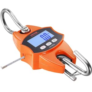 Digital Crane Scale 880 lbs. Industrial Heavy-Duty Hanging Scale with Cast Aluminum Case and LCD Screen (Orange)