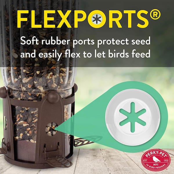Squirrel-Be-Gone Max Squirrel Resistant Metal Wild Bird Feeder with Flexports - 4 lb. Capacity