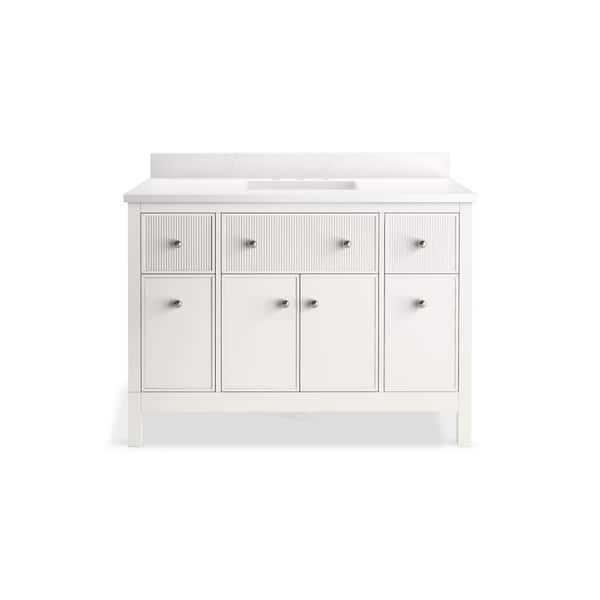 KOHLER Malin 49in. Single Sink Freestanding White Bath Vanity with White Quartz Top Assembled